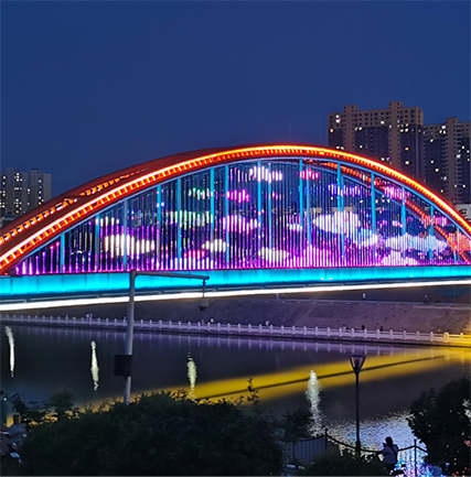 河南湛河彩虹桥LED网格屏项目
